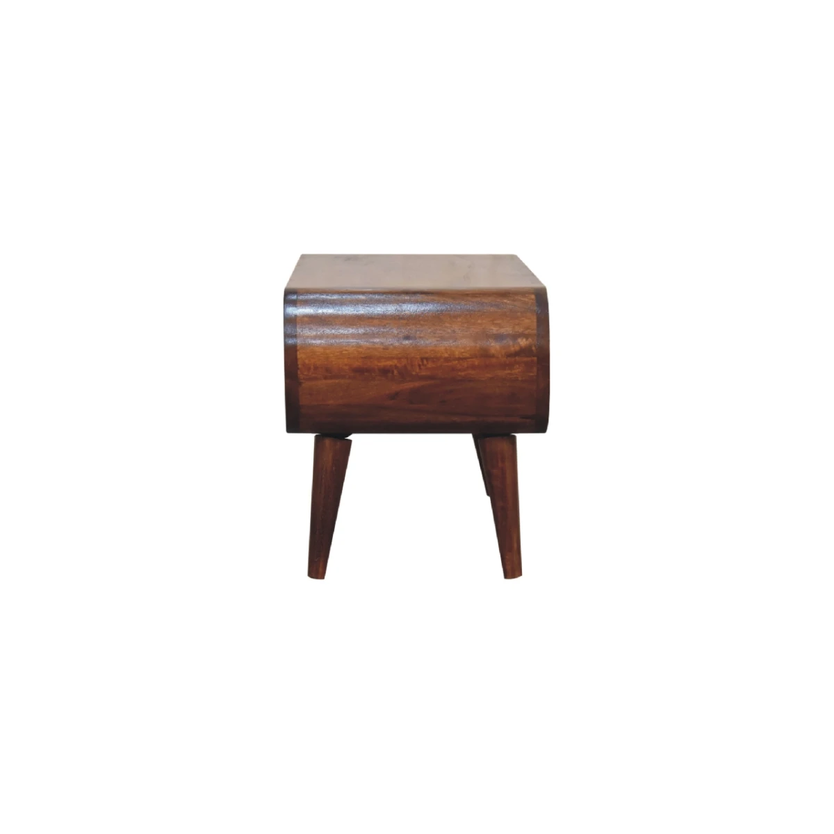 Artisan Coffee Table Compact Solid Mango Wood Chestnut Finish Nordic Smooth Round Edges Family Safe by Artisan Furniture