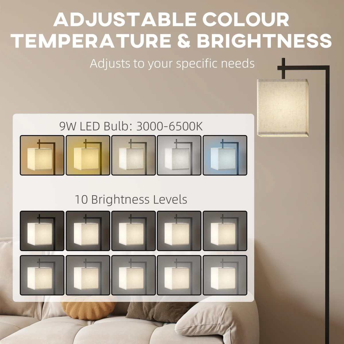 N/A Premium Floor Lamp Tall 9W Remote Reading - Lamp