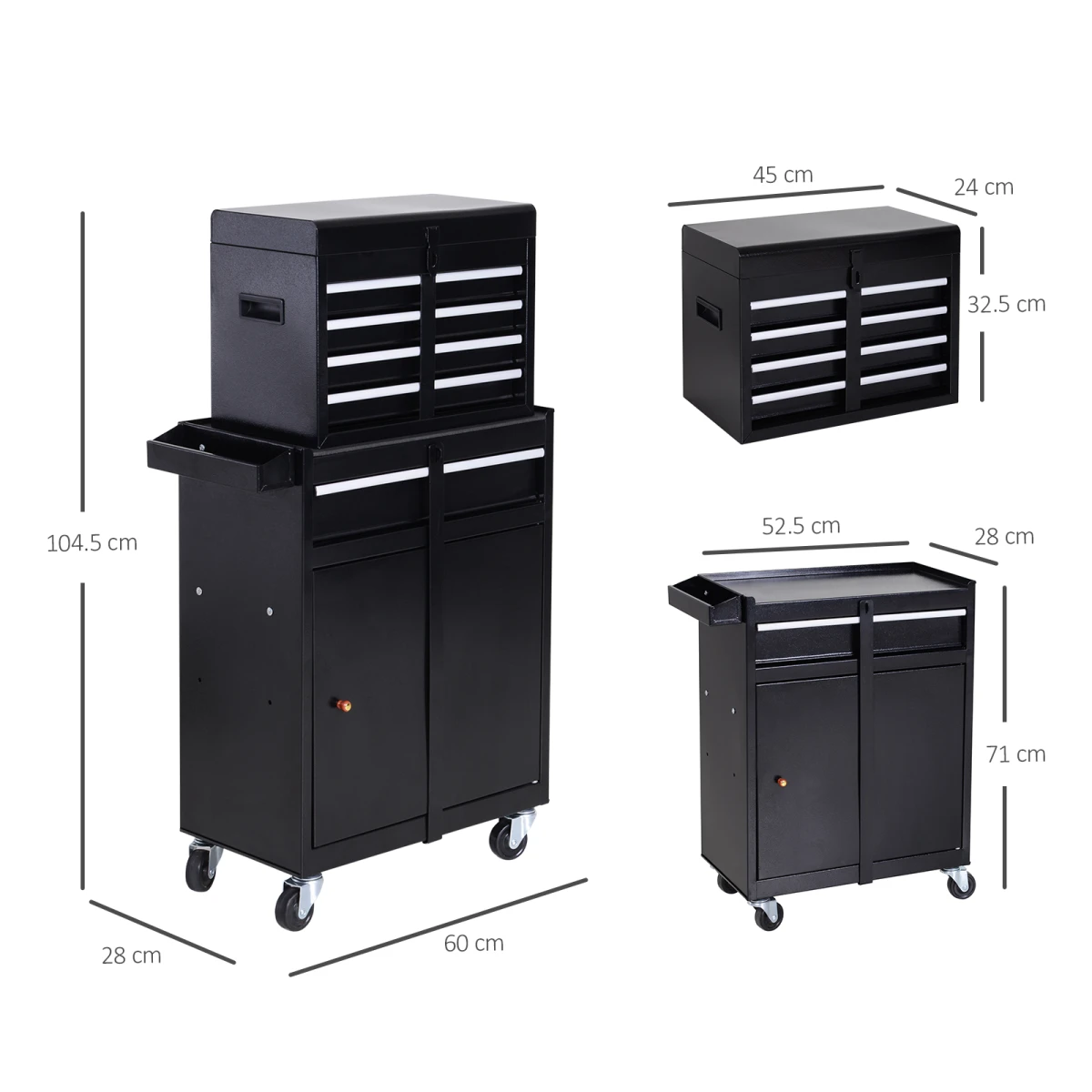 Durhand 4 Drawer Rolling Tool Cabinet With Lock by DURHAND