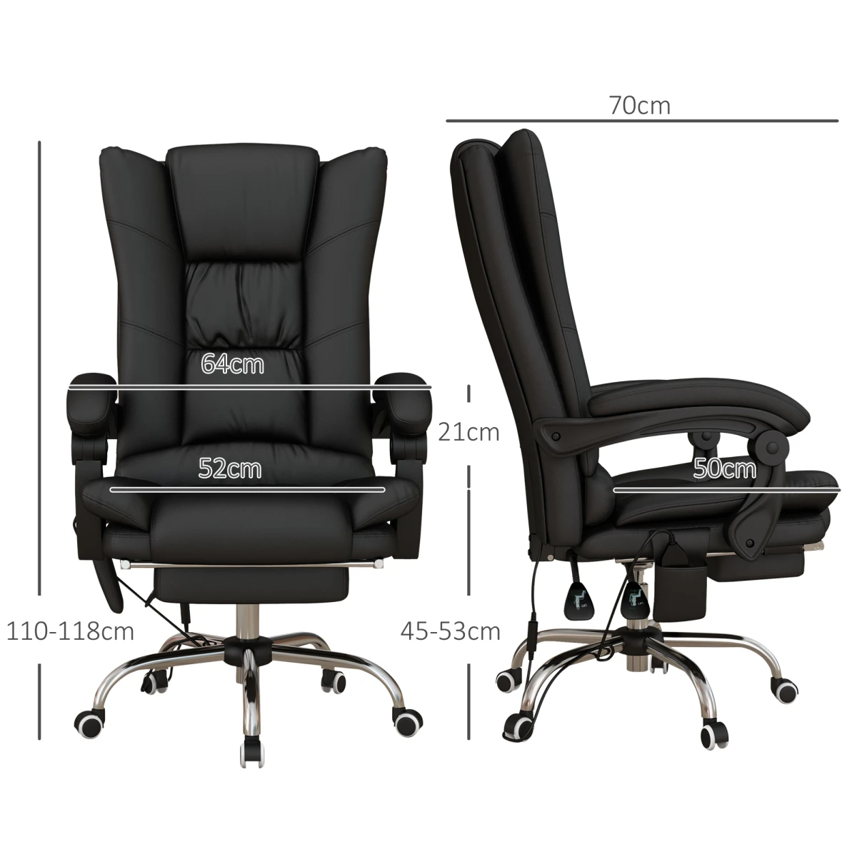 Vinsetto Massage Office Chair Heat For Home Use by Vinsetto