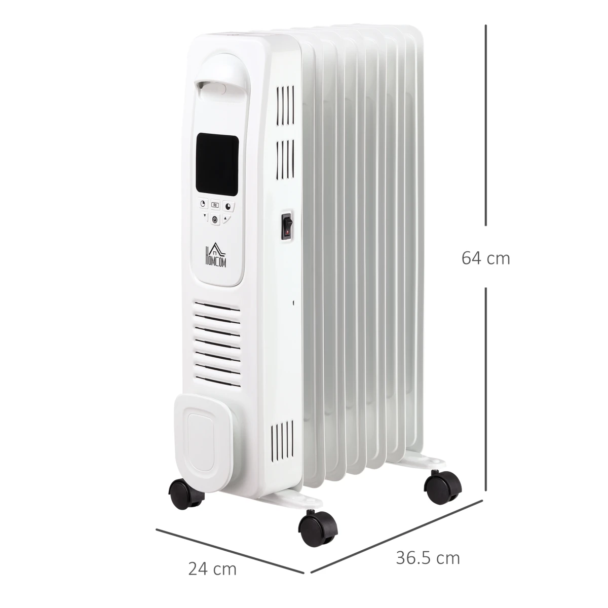 Homecom Oil Radiator 7-Fin LED Display Home Use by HOMCOM