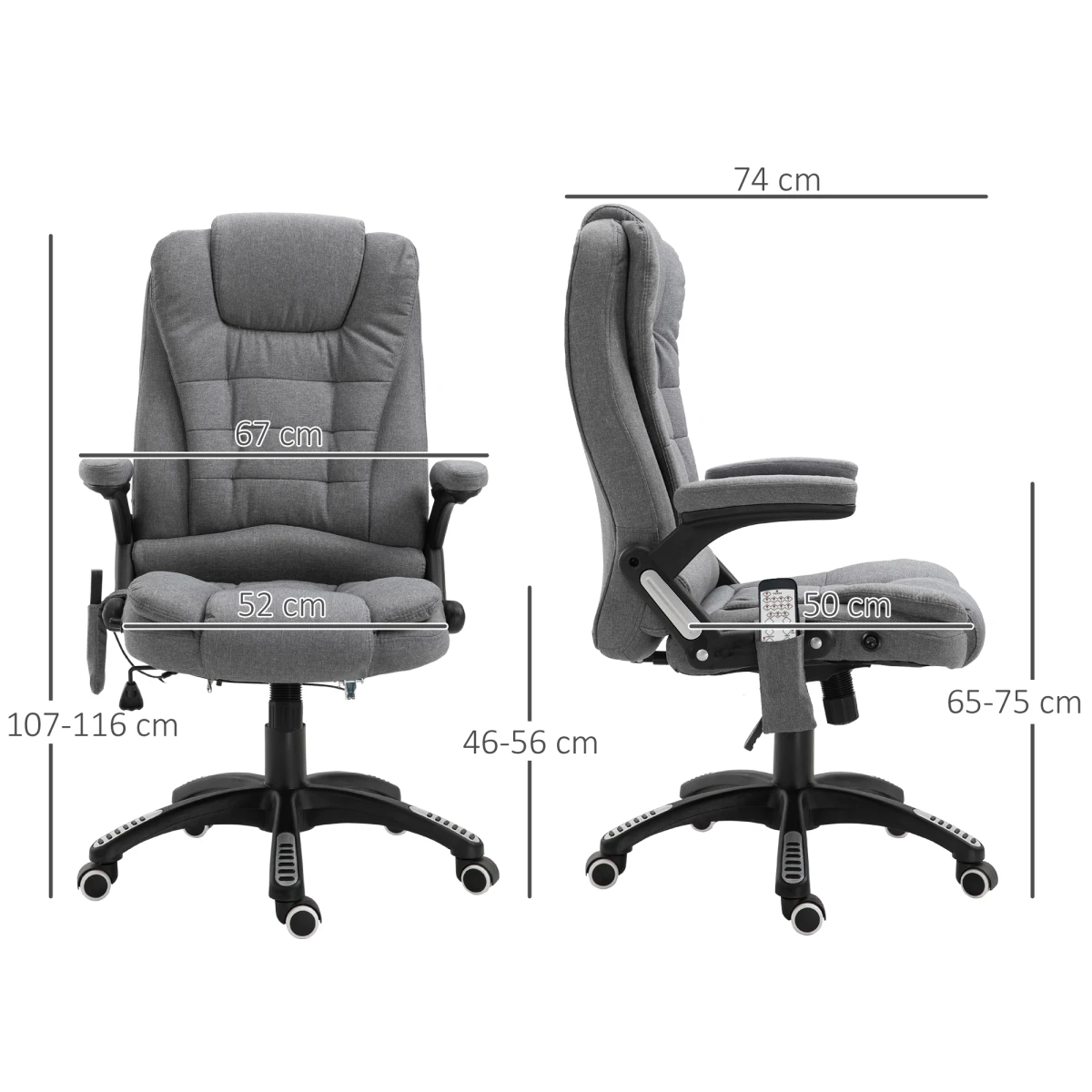 Unbranded Premium Executive Recliner Full-Size Six-Point Heated Massage Chair With Headrest For Office - Office Chair
