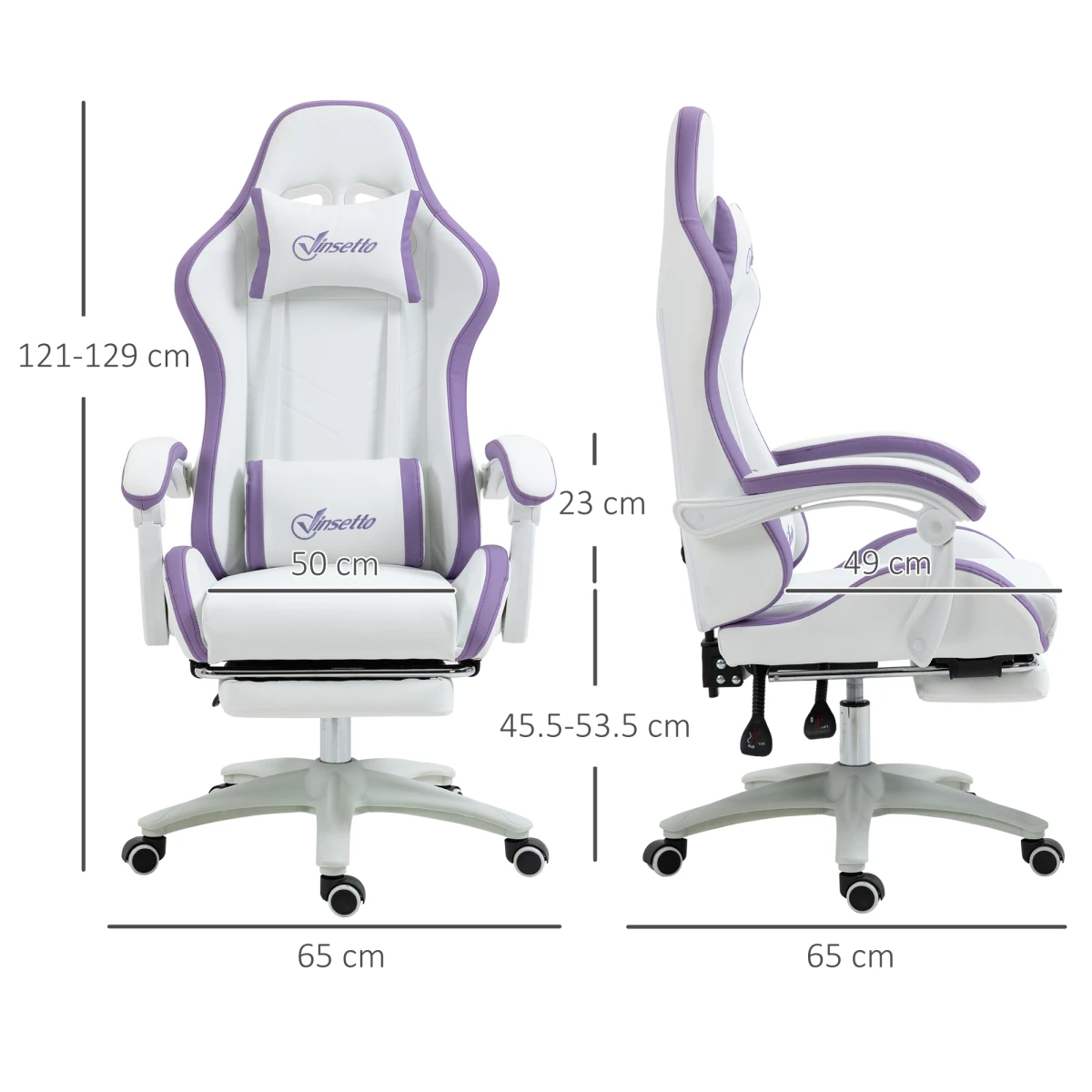 Vinsetto Vinsetto Racing Style Gaming Chair FullSize 135Degree Recline Footrest for Gamers - Office Chair