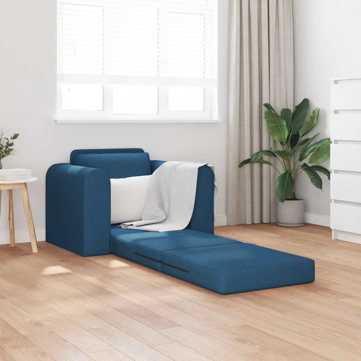 vidaXL VidaXL Sofa Bed 98x71x83 cm Blue Fabric Reading Armchair For Small Living Rooms And Lounges - Sofa