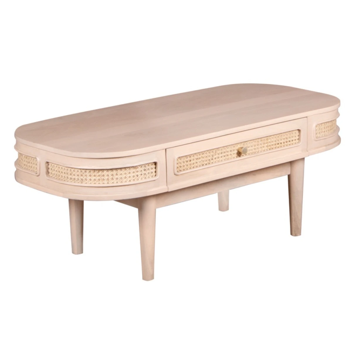 Valencia Coffee Table 57x42 Mango Wood Drawer by Indian Hub