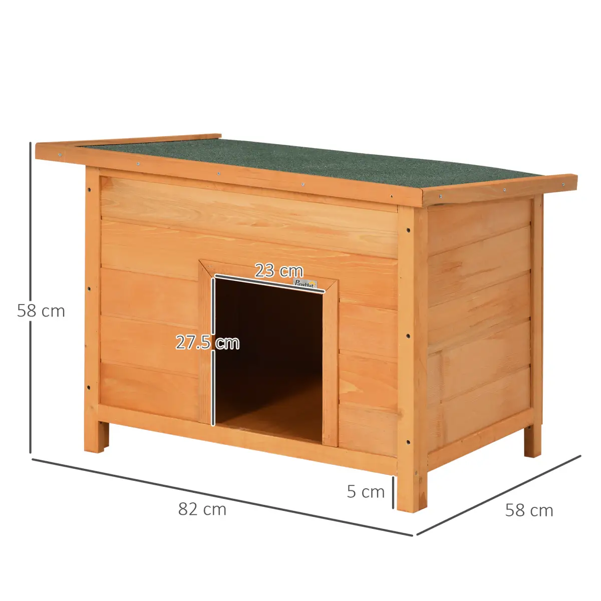 Pawhut 82cm Wooden Dog Kennel House Garden Shelter Backyard Waterproof Pet Supplies - Dog Kennel