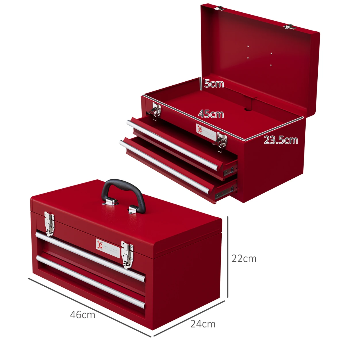 DURHAND Durhand Tool Chest 2-Drawer Ball Bearing DIY - Chest of Drawers