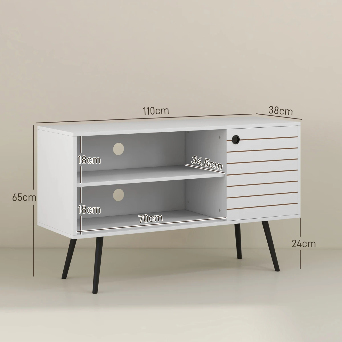 HOMCOM TV Unit 50in Cable Management For Living Room by HOMCOM