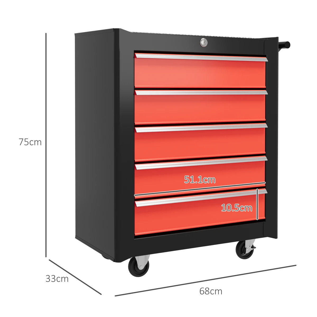 HOMCOM Tool Chest 5 Drawer Lockable Garage by HOMCOM