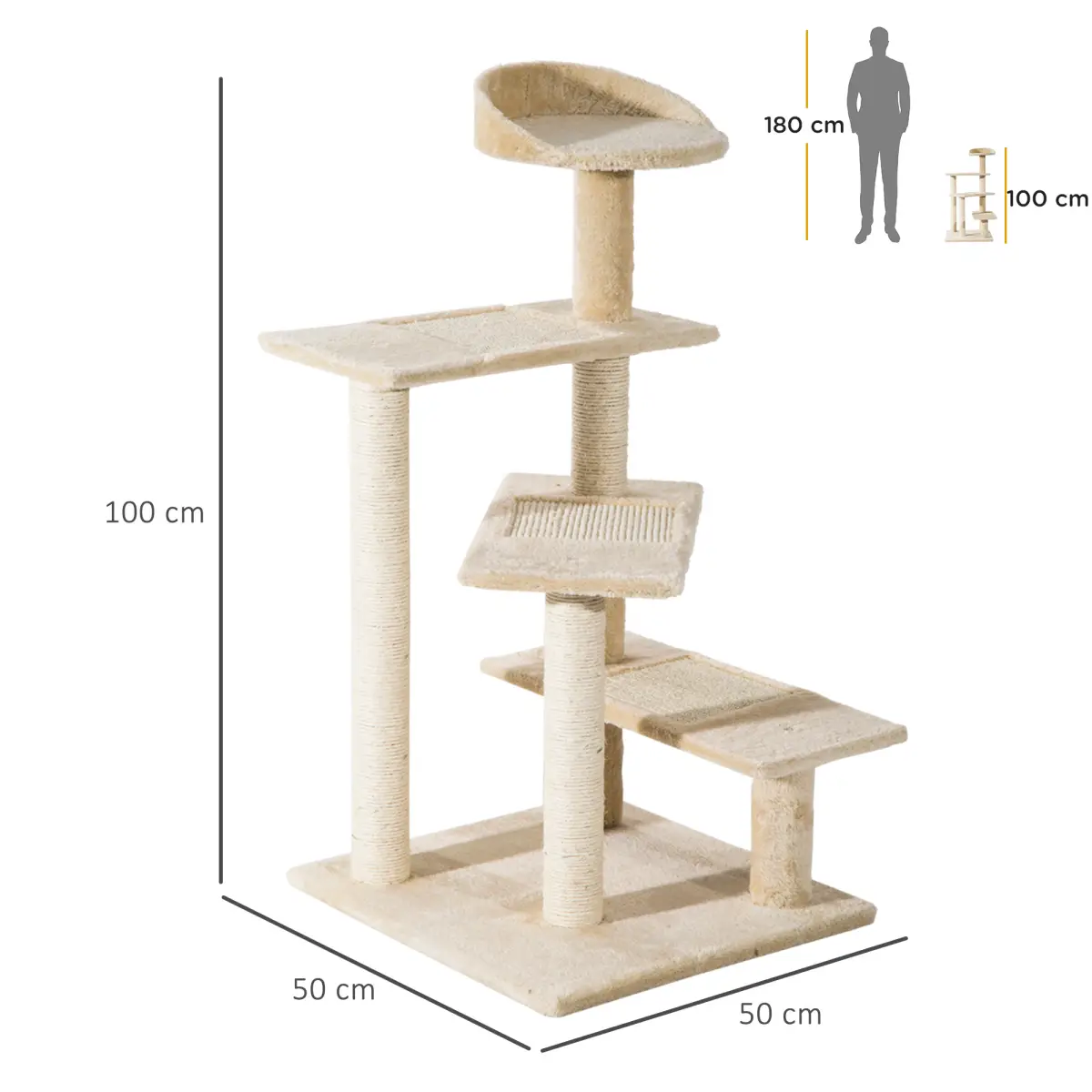 Unbranded Cat Tree Scratcher Climbing Post Kitten Pets Scratching Furniture Tower Pawhut - Cat Tree