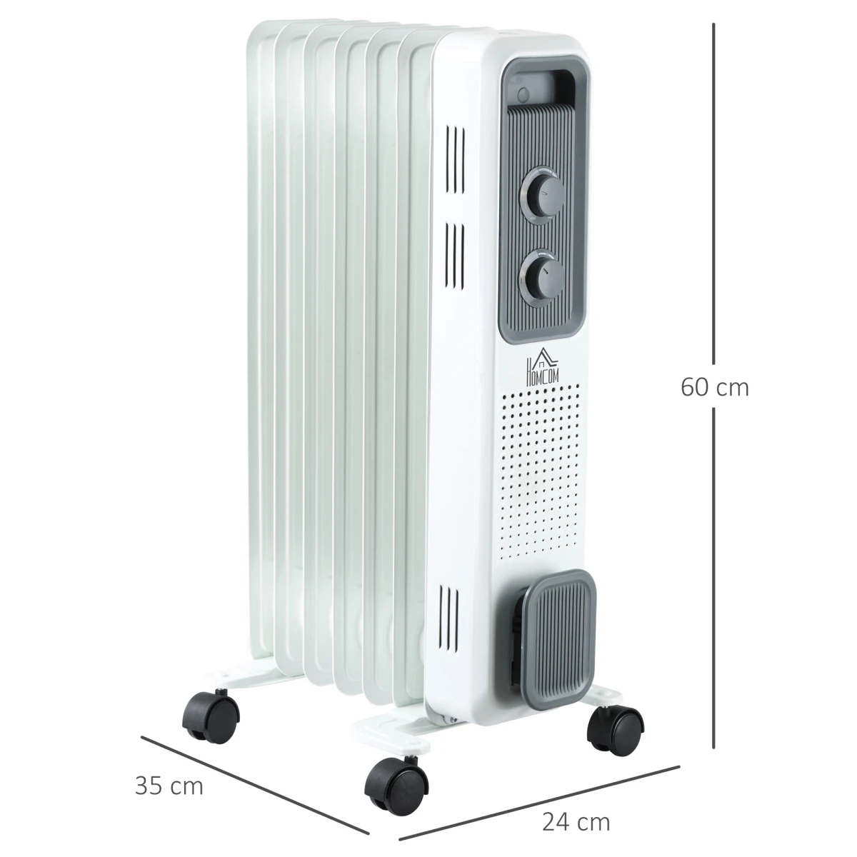 HOMCOM Oil Radiator 1630W 7Fins Thermostat Home - Radiator
