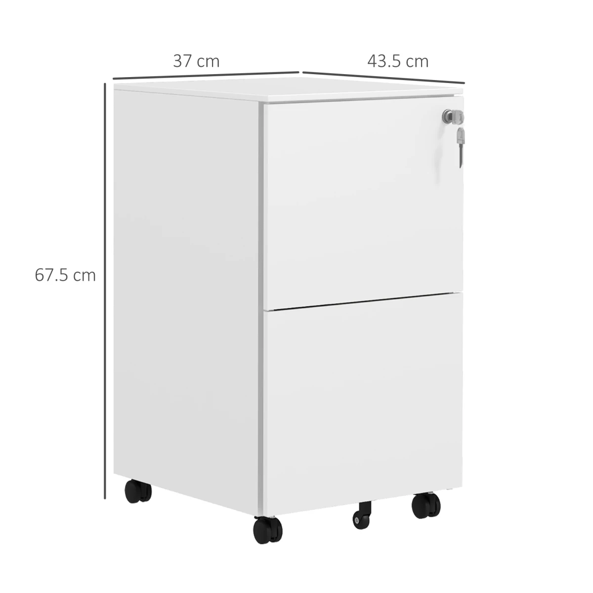 Vinsetto Vinsetto File Cabinet Lock Letter A4 Legal Office - Filing Cabinet