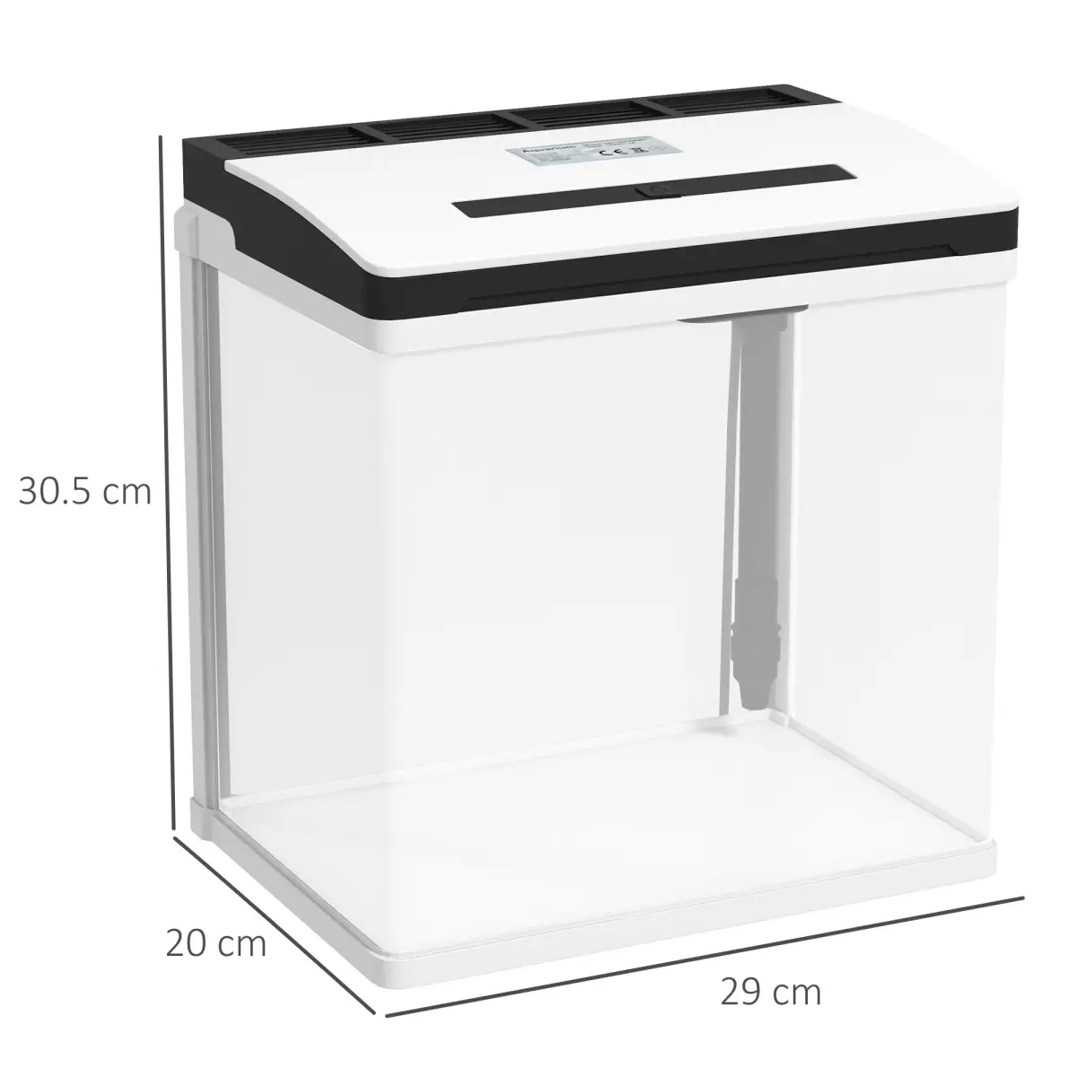 PawHut PawHut Aquarium 13L Glass Fish Tank w/ Filter, LED Lighting, Water Pump - Aquariums
