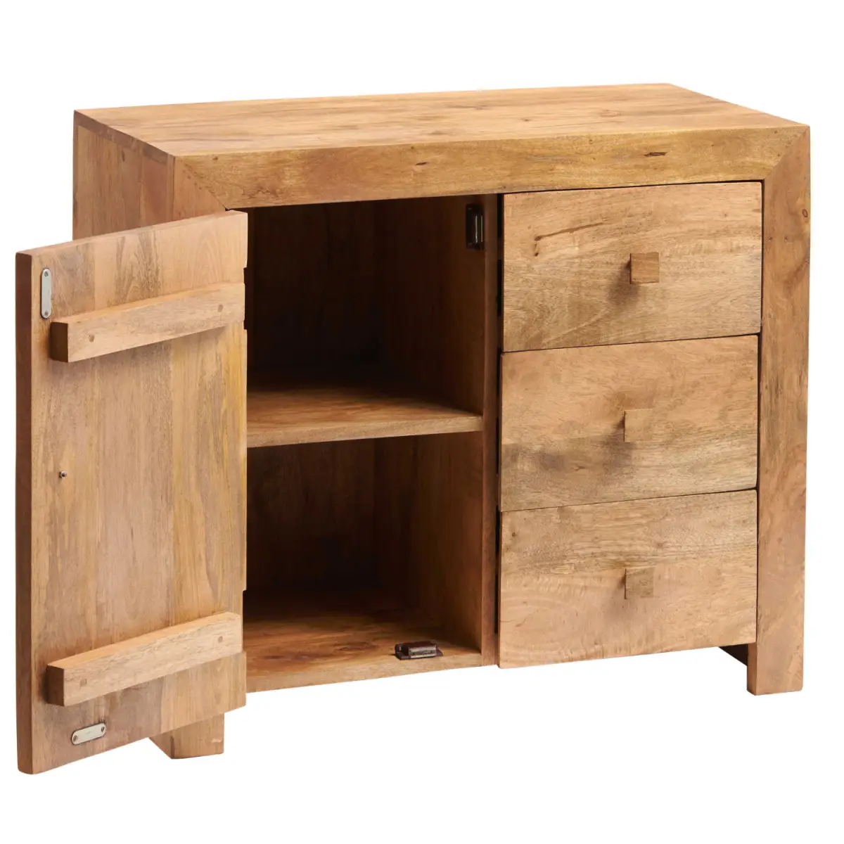 Indian Hub Toko Light Mango 3 Drawer Sideboard - Sideboard