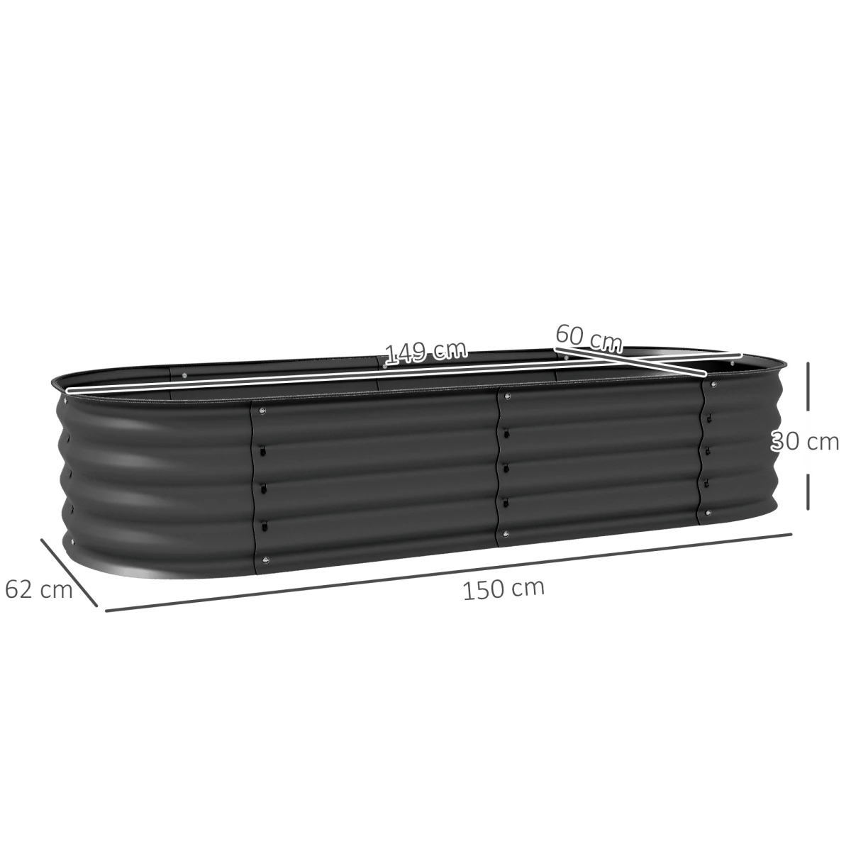 Outsunny Raised Garden Bed Planter With Safety Edging by Outsunny