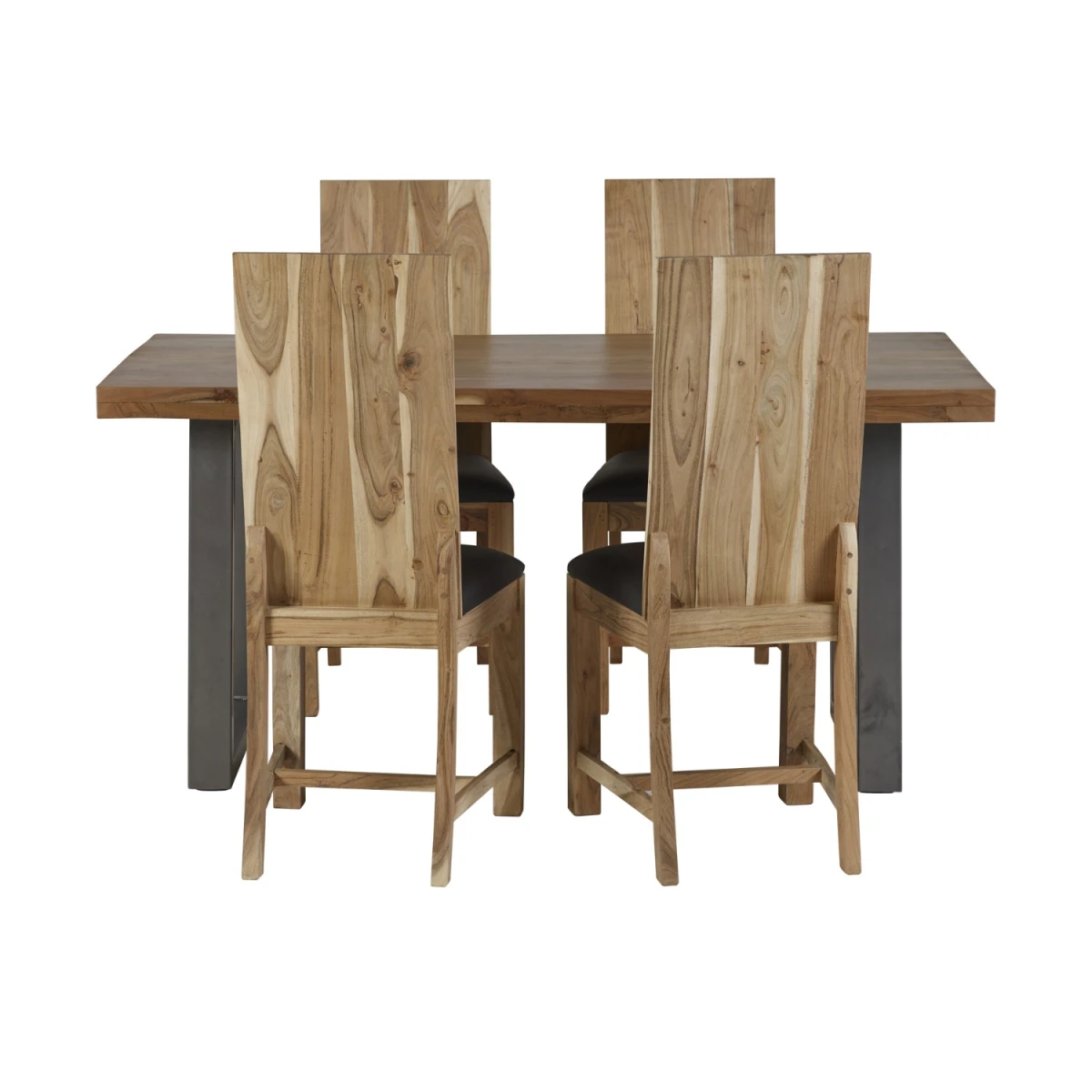 Indian Hub Metropolis Dining Chair Standard Padded Seat Home - Wooden Chairs