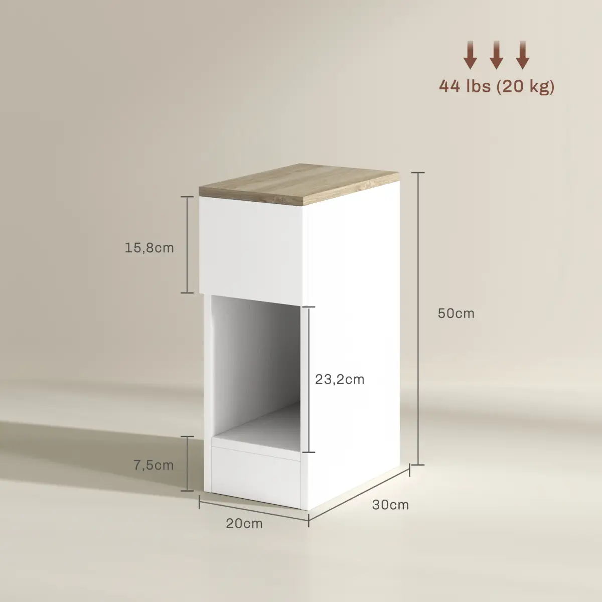HOMCOM HOMCOM Bedside Tables Set of 2, Nightstands for Bedroom, Living Room, White - Bedside Table
