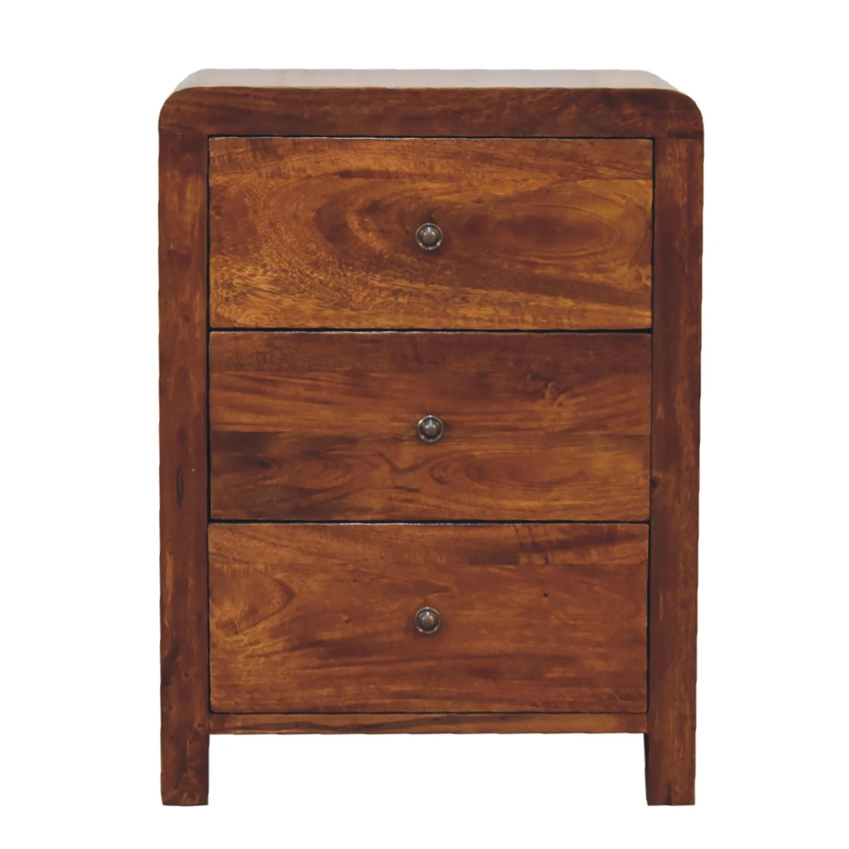 Artisan Furniture Artisan Bedside 3-Drawer Brass Knobs Bedroom - Bedside Table