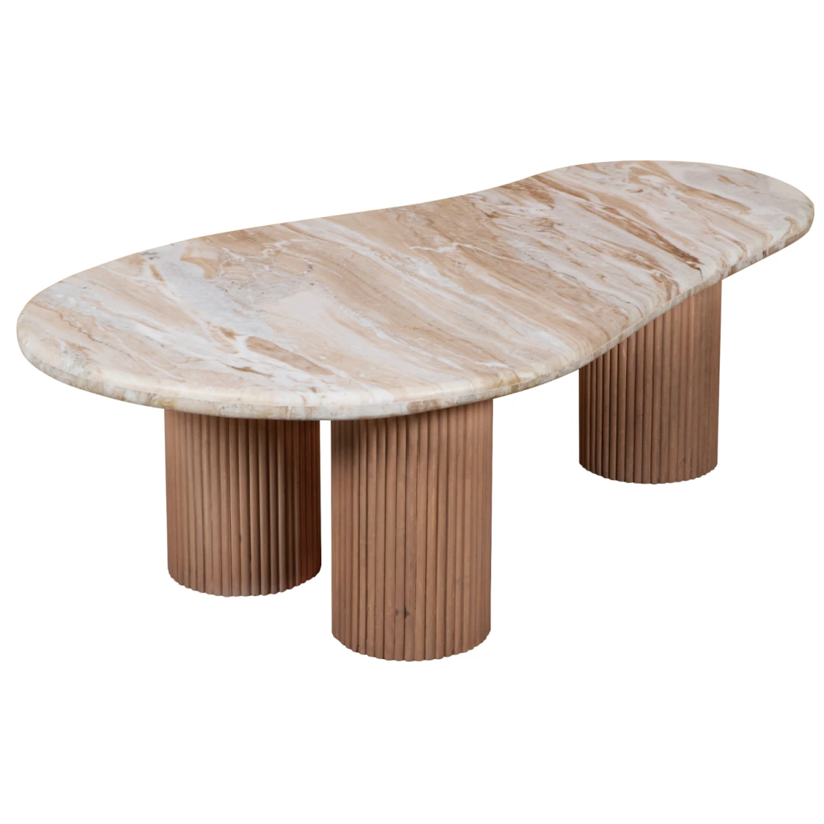 Indian Hub Ashford Coffee Table Oval MarbleTop Home - Coffee Table