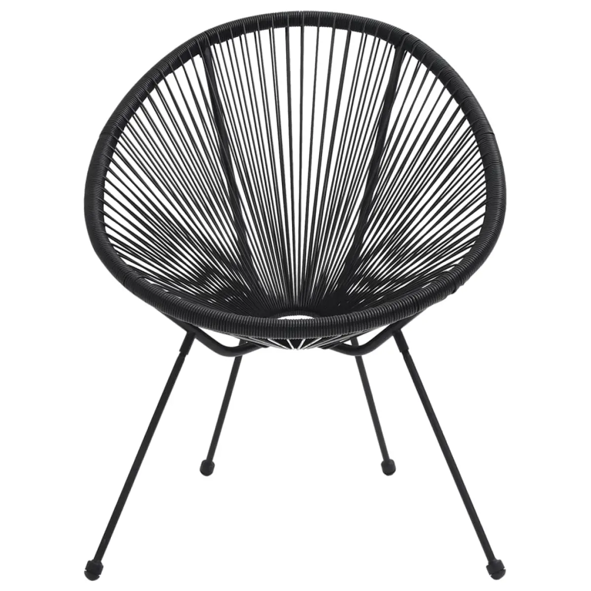 vidaXL vidaXL Garden Moon Chairs 2 pcs Rattan Black - Garden Chairs