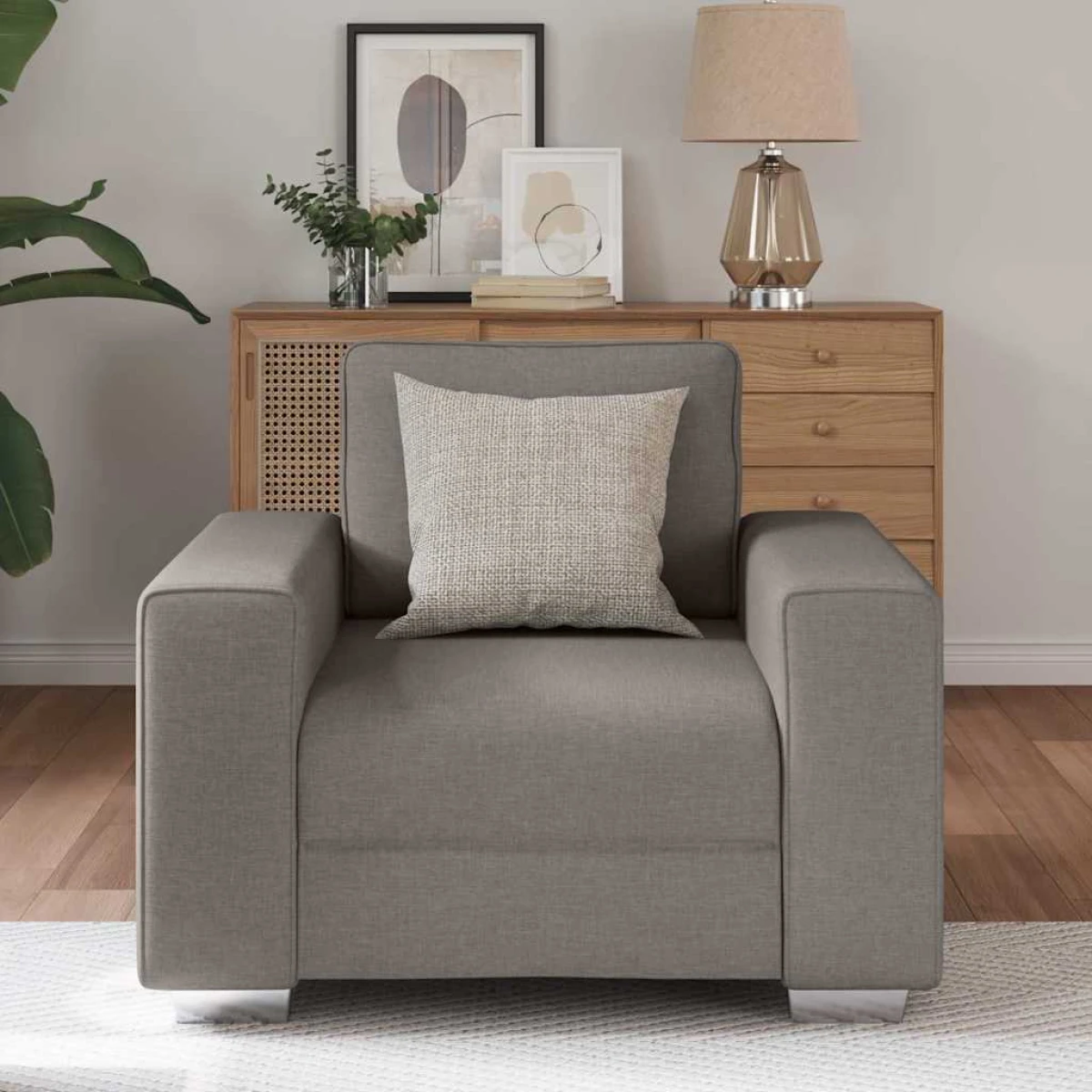 VidaXL Sofa Taupe 100 X 77 X 82 Cm Cushioned Home Use by vidaXL
