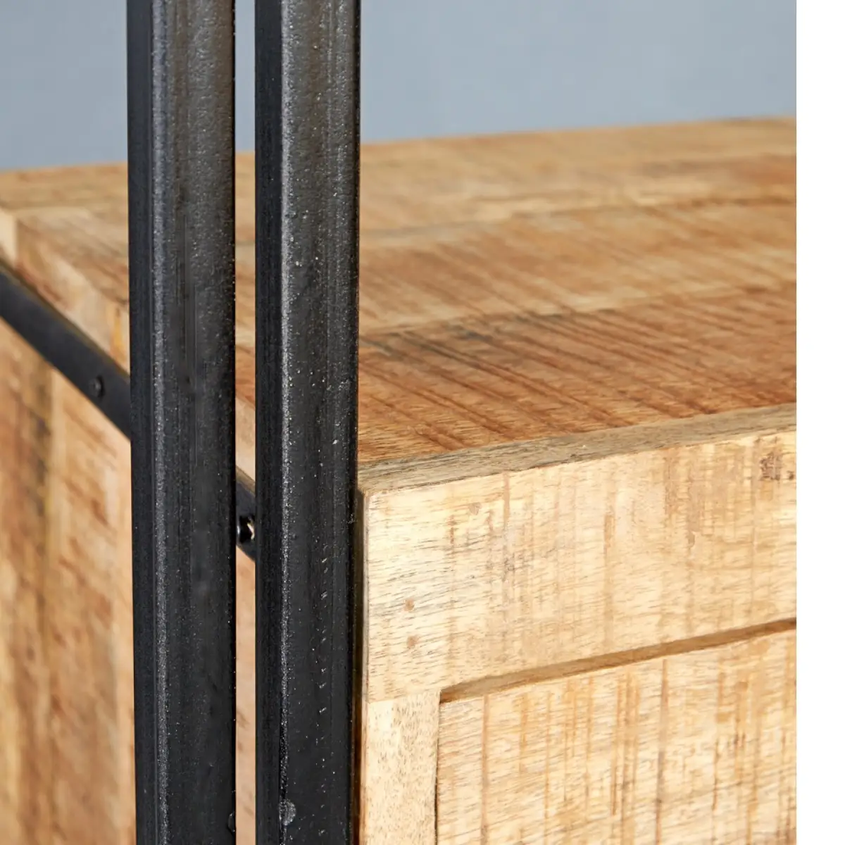 Indian Hub Cosmo Industrial Slim Open Bookcase - Bookcase