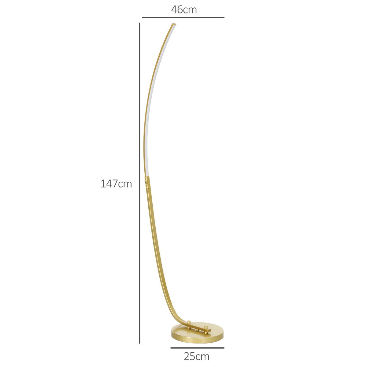 HOMCOM Standing Floor Lamp 147cm Slim Arched Design for Living Room by HOMCOM