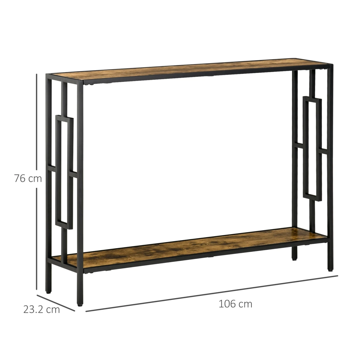 Industrial Console Desk Two Shelf Melamine Office by HOMCOM