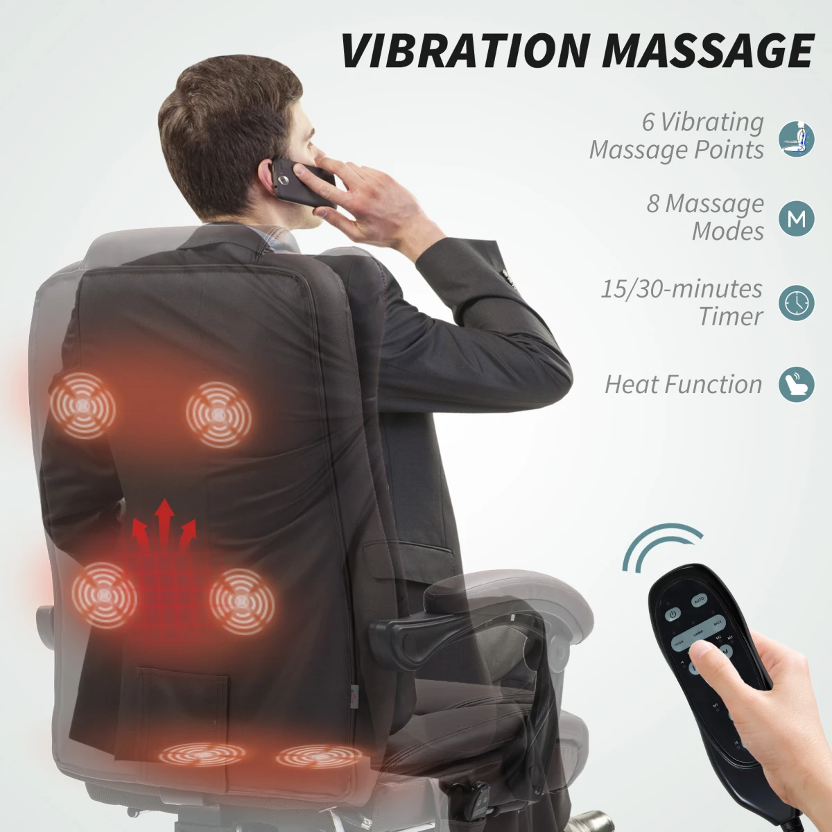 HOMCOM Massage Chair 135 Degree Recline SixPoint Massage by HOMCOM