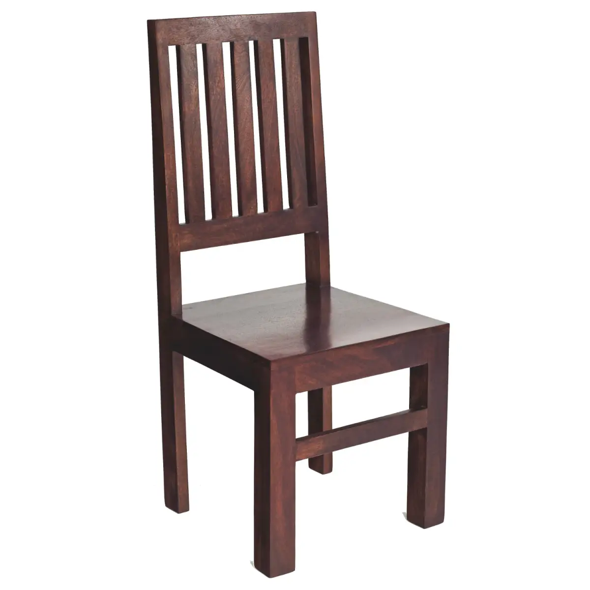 Indian Hub Toko Dark Mango Slat Back Chair (Set of 2) - Wooden Chairs