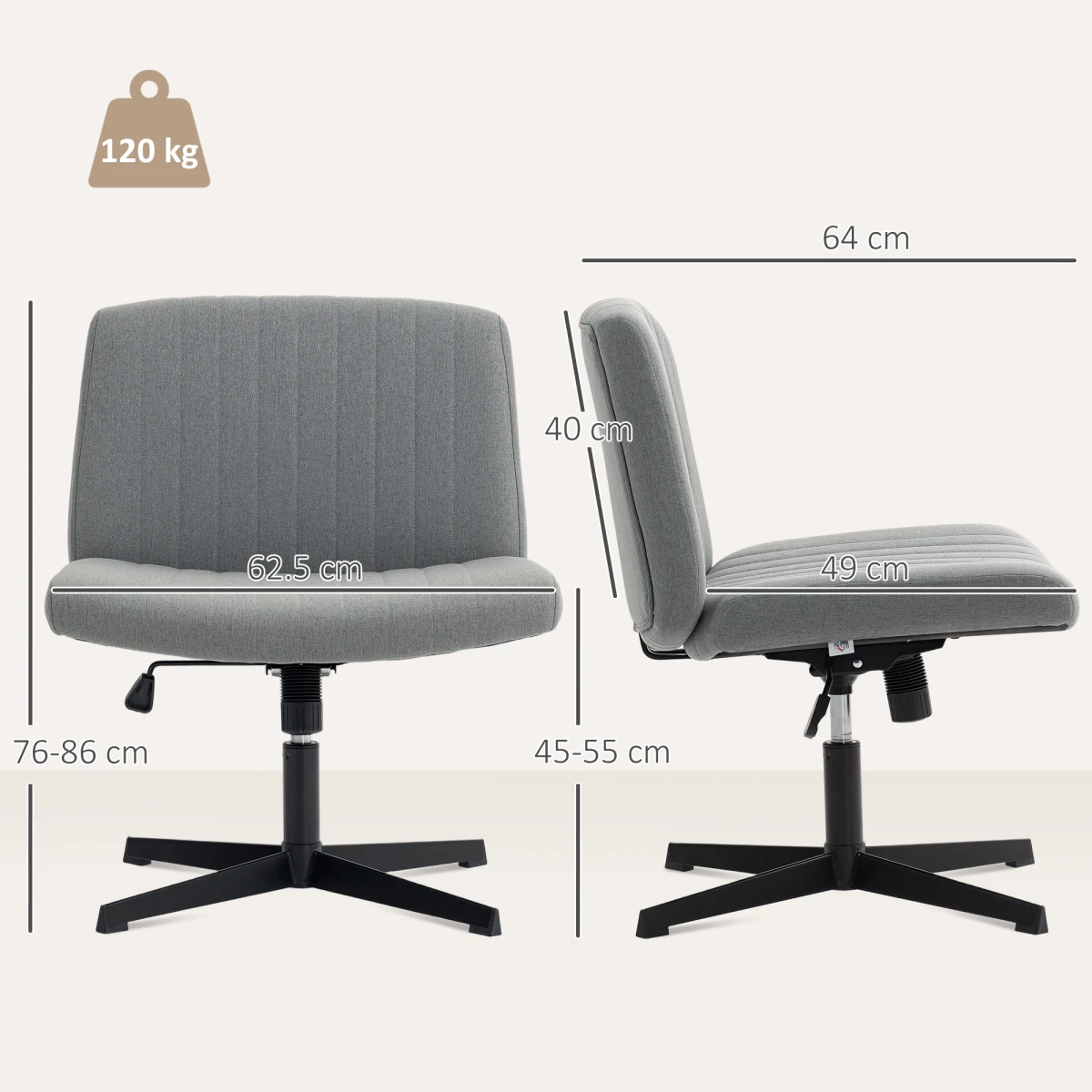 Lumina Office Chair 61cm Wide Breathable Foam Tilt by N/A