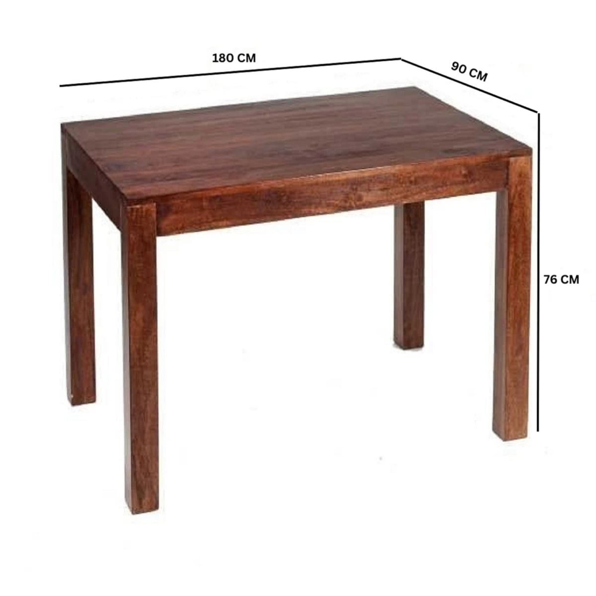 Toko Mango Dining Table 180cm Large Walnut Finish for Homes by Indian Hub