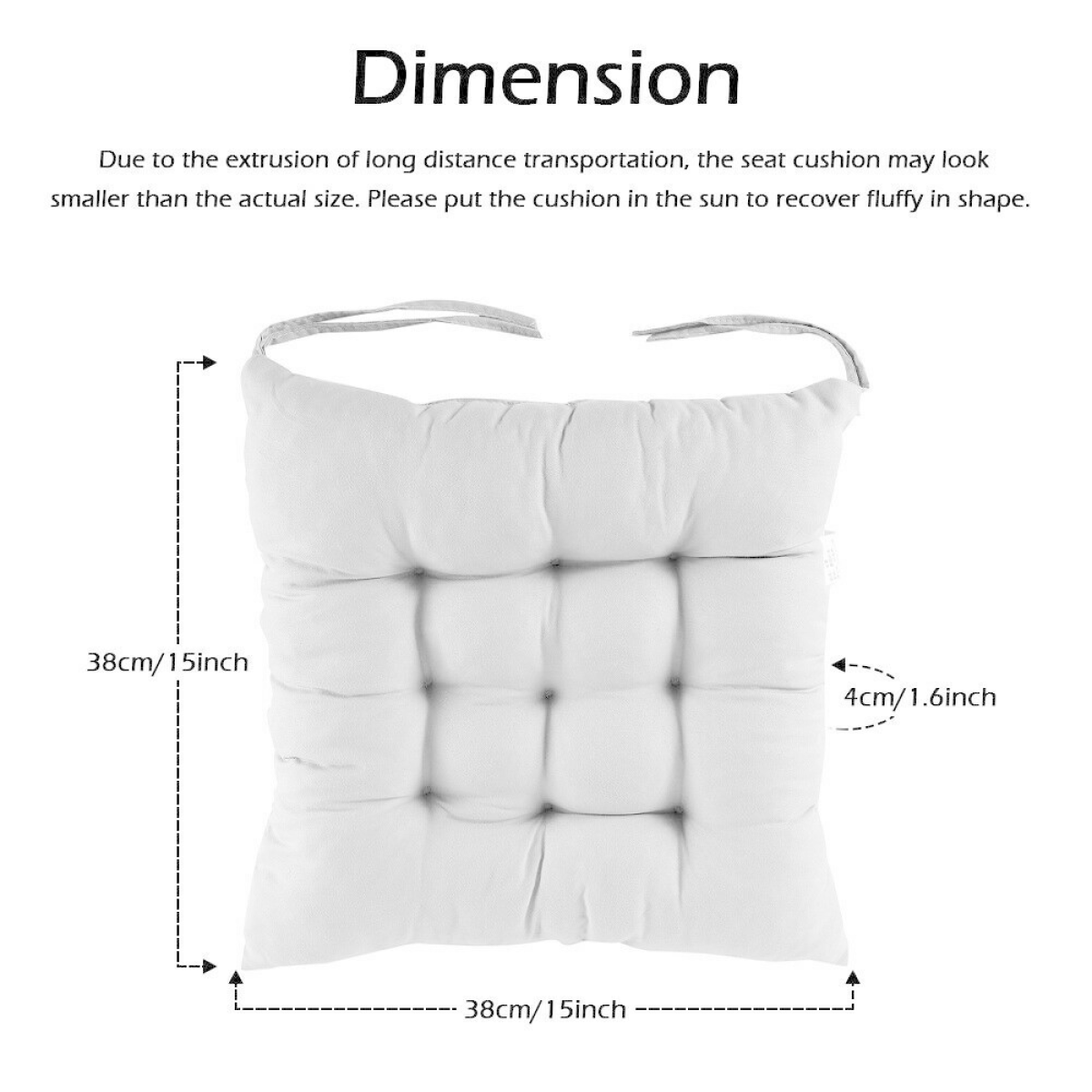4 Pack Seat Pad Dining Room Garden Kitchen Chair Seat Cushions Tie On Plain UK - from N/A