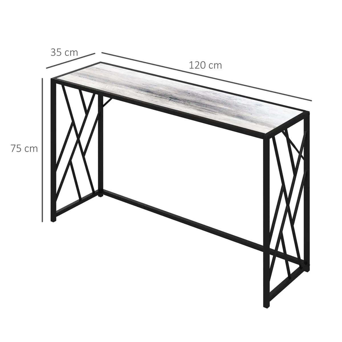 Unbranded Vintage Sofa Table, Metal Frame Console Table for Hallway Living Room - Console Table