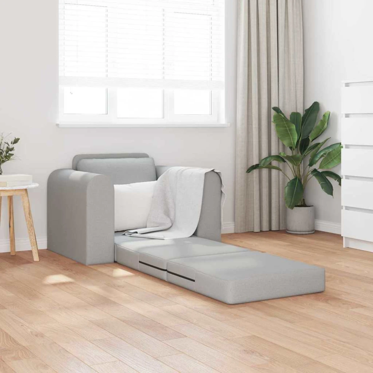 VidaXL Sofa Bed 98 x 71 x 83 cm Grey Fabric Reading Chair by vidaXL