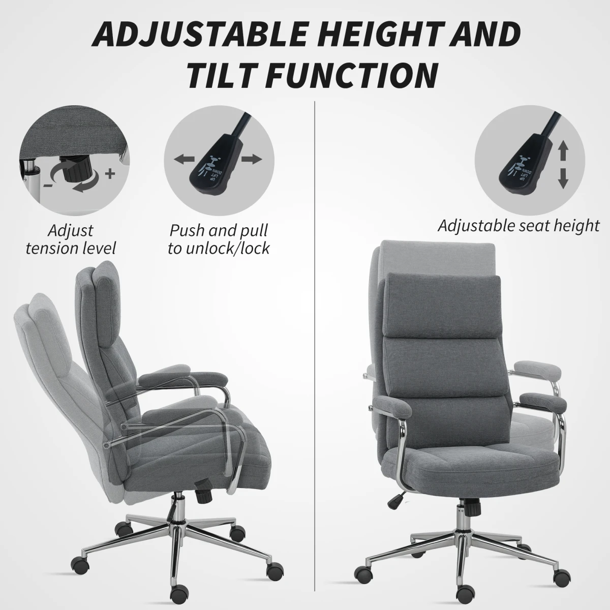 N/A Premium Massage Office Chair 13cm Seat TeddyFleece - Office Chair