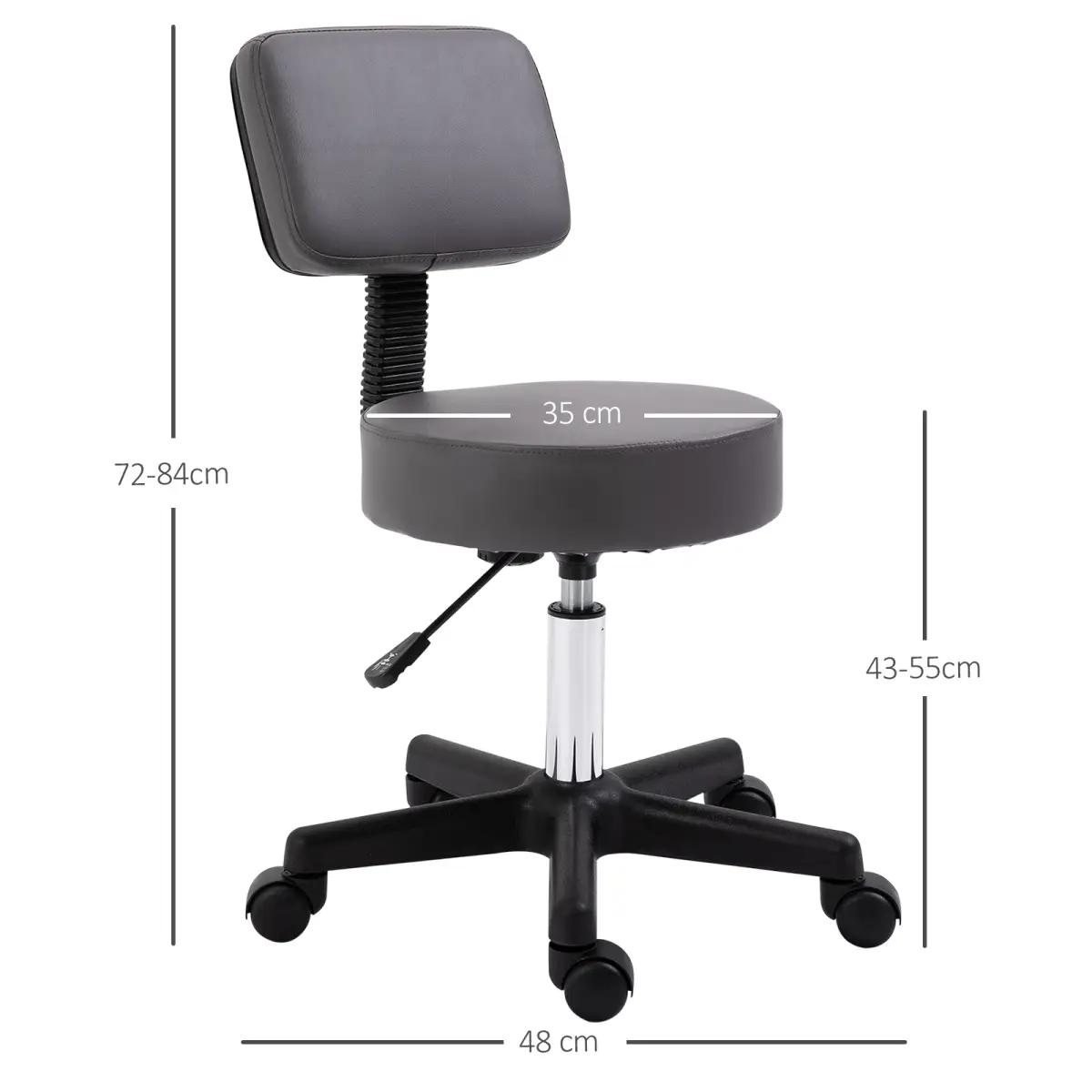 HOMCOM Desk Top Storage Organizer Office Chair With Drawers Shelf Book Holder, Adjustable 43-55 cm, HOMCOM - Office Chair