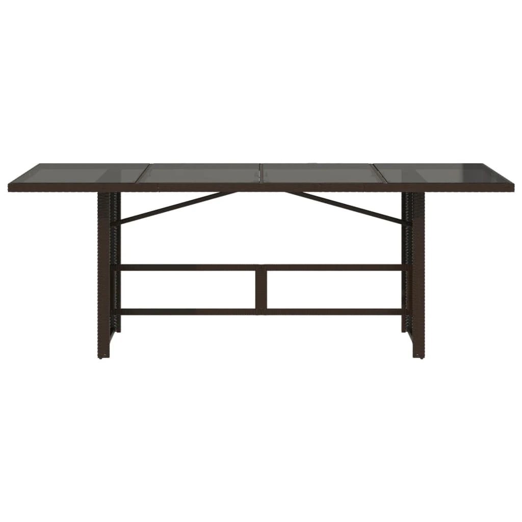 vidaXL Garden Table with Acacia Wood Top Grey 190x80x75 cm Poly Rattan by vidaXL