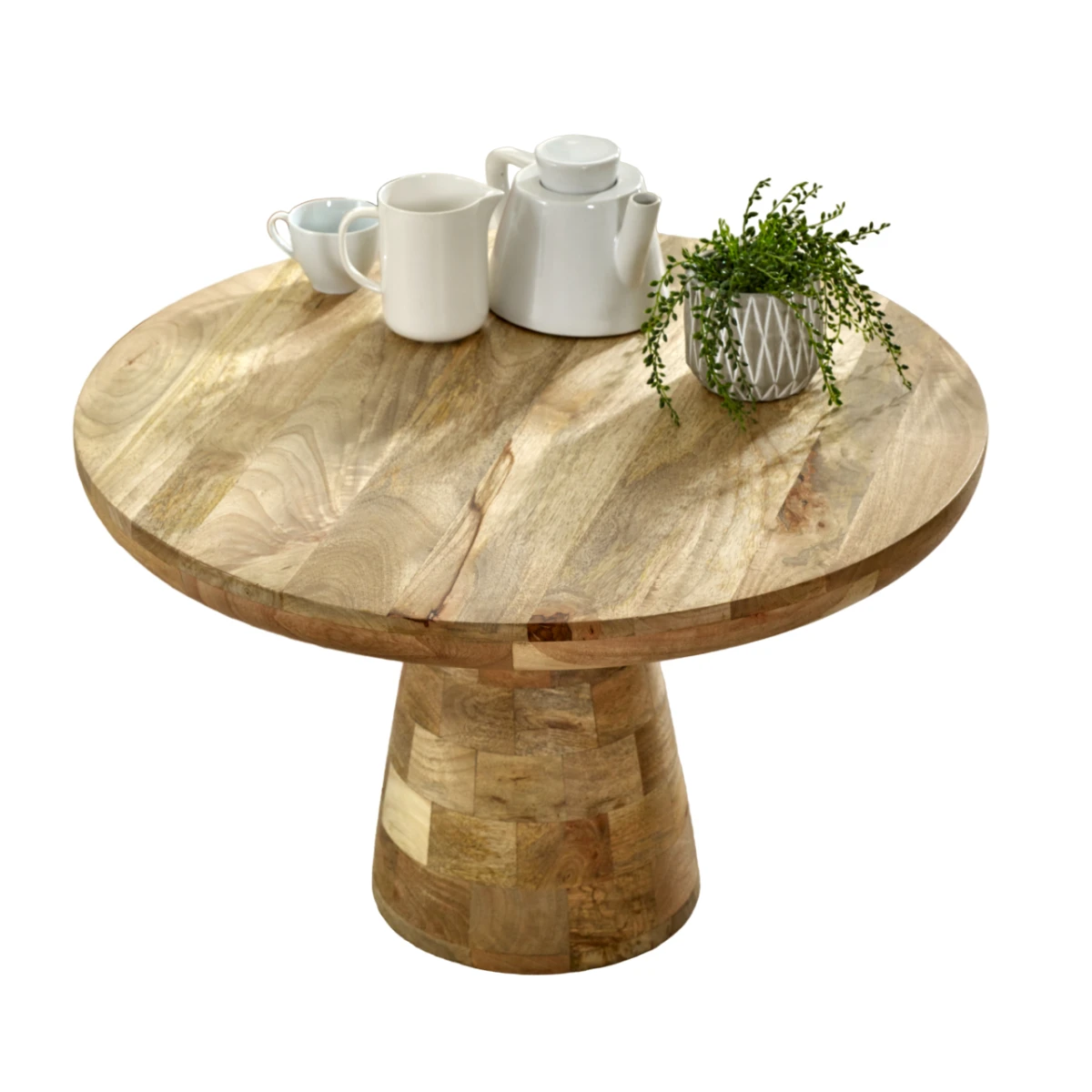 Indian Hub Surrey Mango Wood Round Table Eco Handmade Decor - Coffee Table