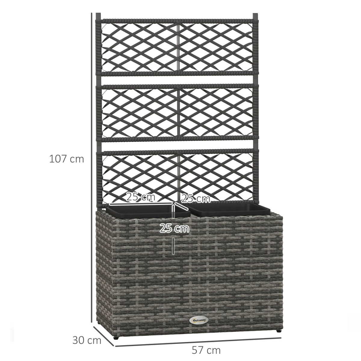 Outsunny Outsunny Planter Box With Trellis 57x30x107cm Patio - Planters