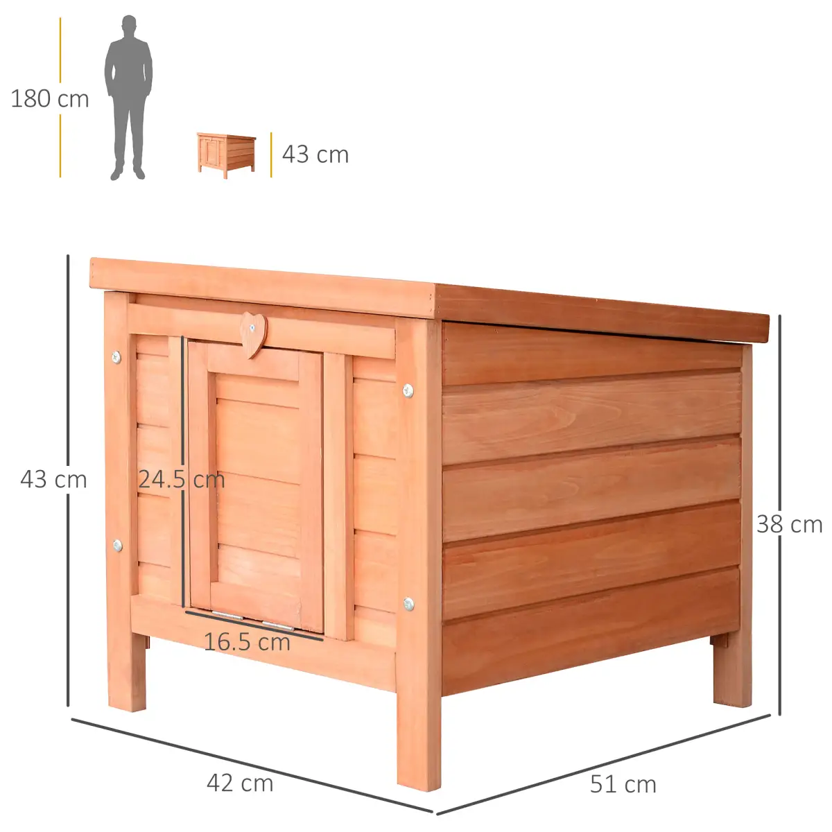 Pawhut Wooden Rabbit Hutch Bunny Cage Guinea Pig House Pet Habitat Small Animals - Rabbit Hutch
