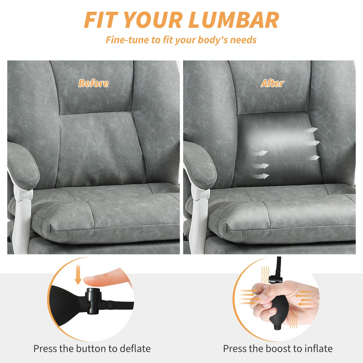 Homcom Office Chair High Back Adjustable Lumbar Home Office by HOMCOM