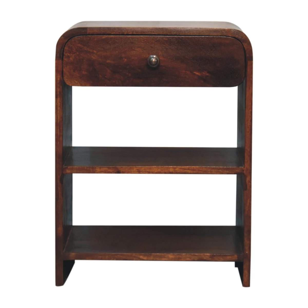 Artisan Bedside Table Aspen 18in Wide 14in Deep 24in High 1 Drawer 2 Open Shelves Bedroom Storage by Artisan Furniture