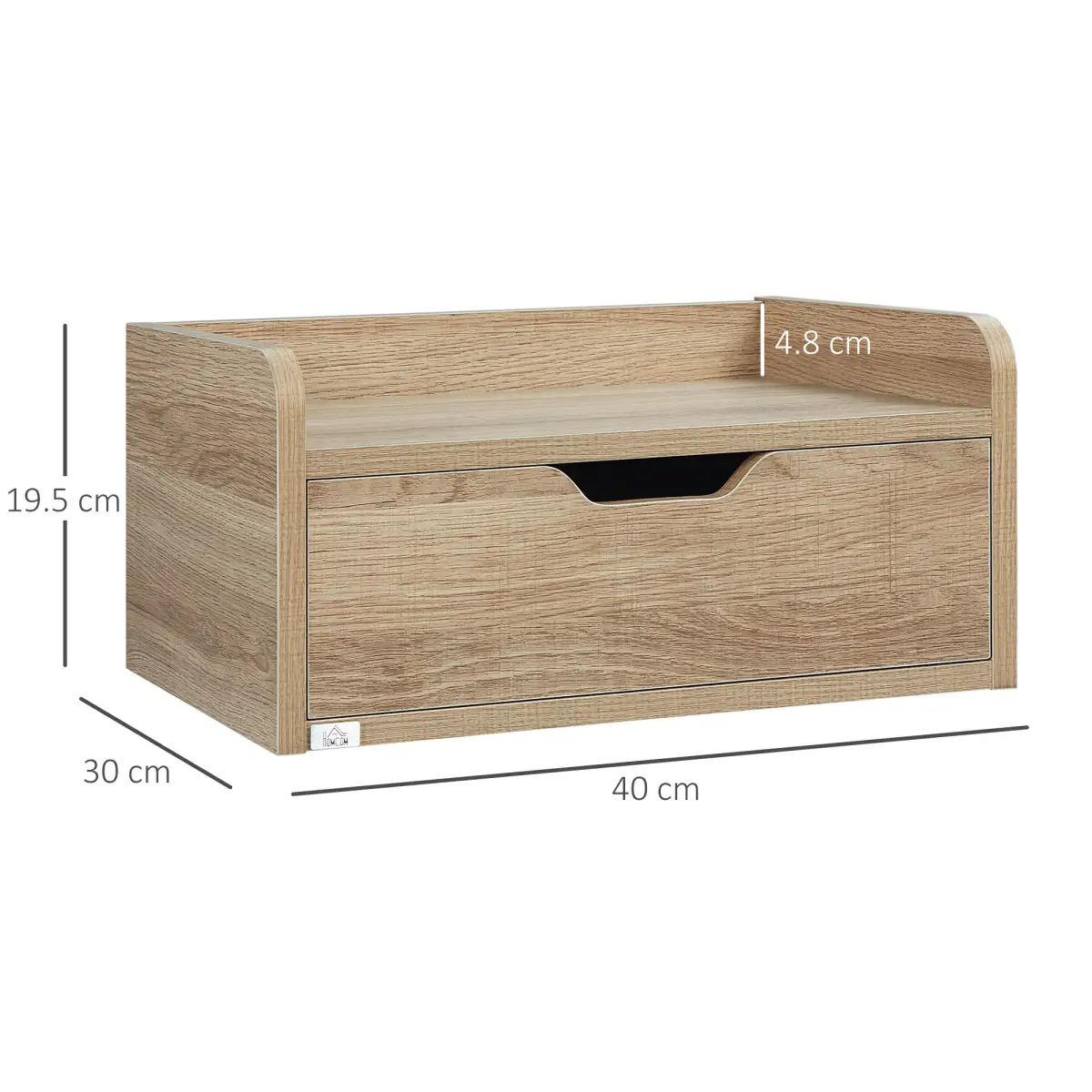 HOMCOM HOMCOM Floating Nightstand Set of 2, Wall Mounted Bedside Table with Drawer - Bedside Table