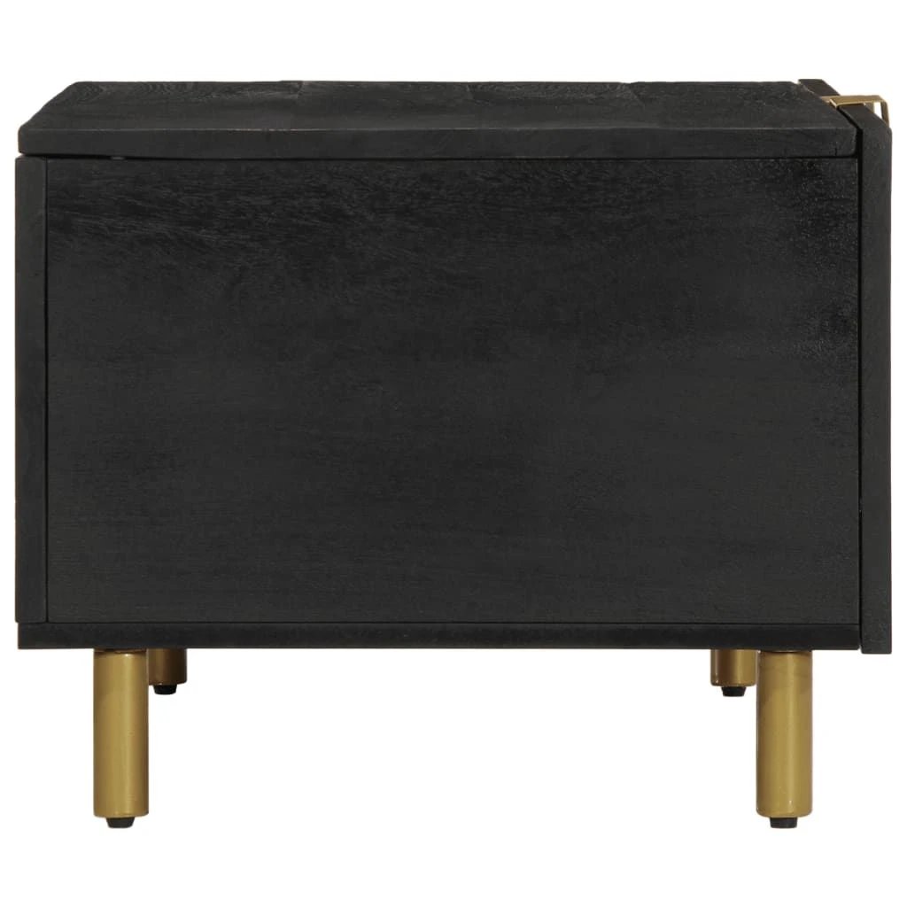 vidaXL VidaXL Coffee Table 80x50x40 cm Engineered Wood Black With Storage Doors Living Room - Coffee Table