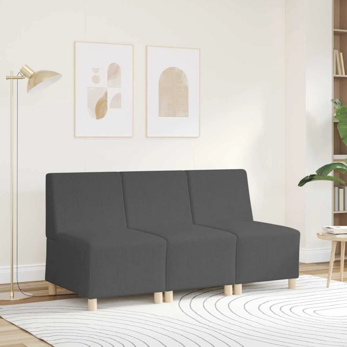 vidaXL VidaXL Armless Sofa 55x74x82 cm Corduroy For Living Room - Sofa