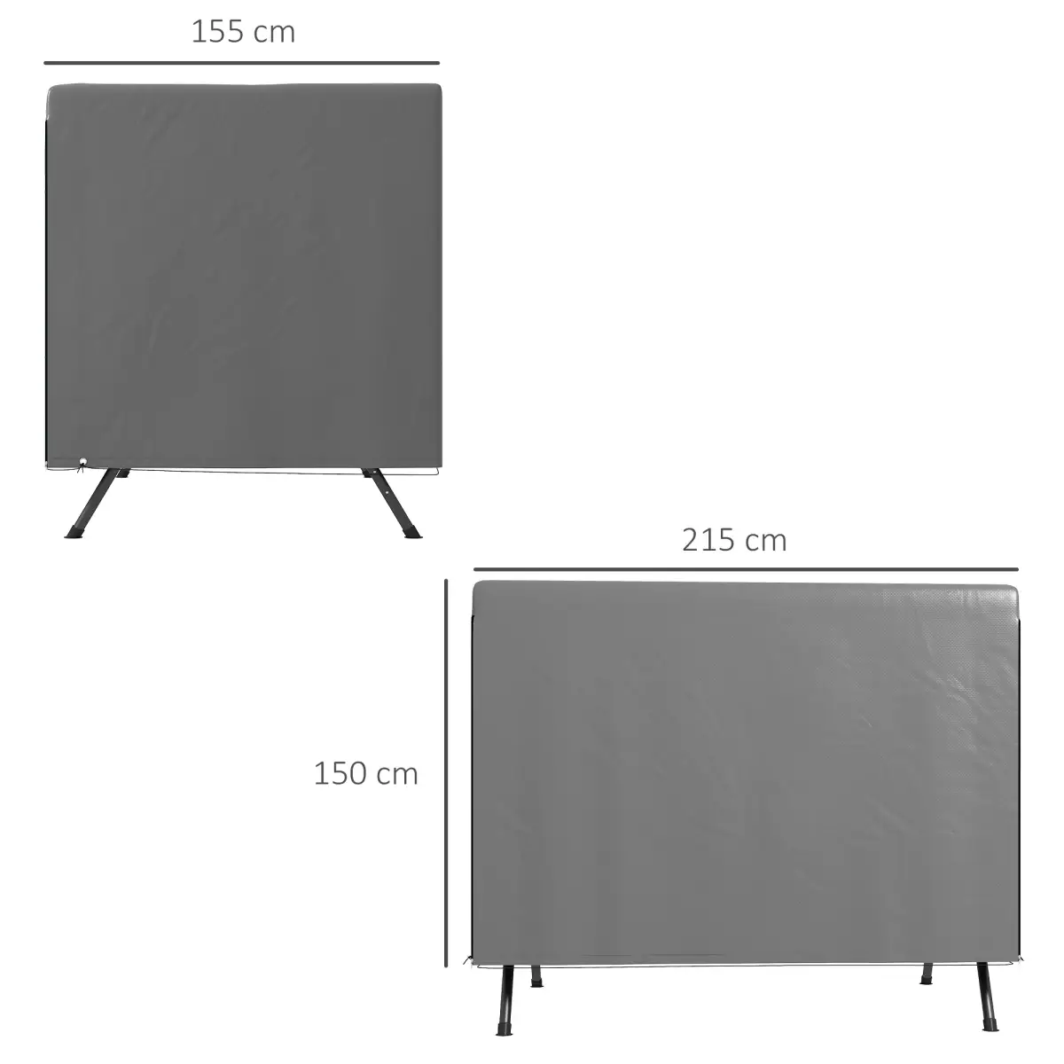 Outsunny Outsunny Patio Swing Chair Cover Garden Furniture Protector 215x155x150cm Grey - Hammocks