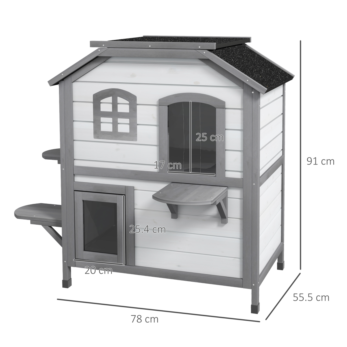 PawHut Kitten Condo with Openable Roof, Catio Enclosure Furniture, White - from PawHut