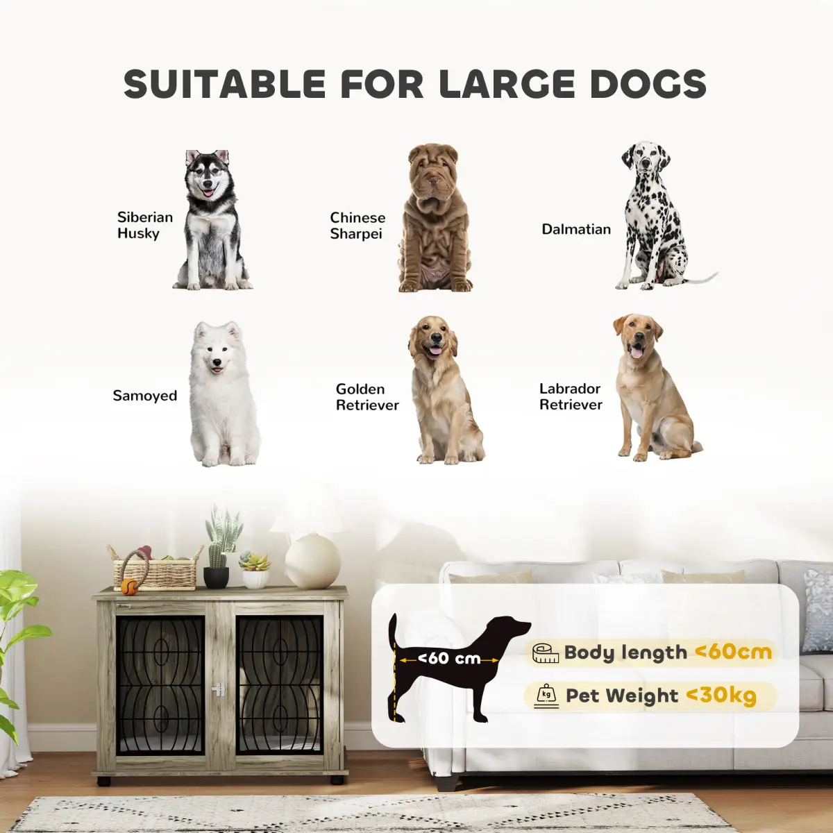 PawHut PawHut Dog Crate Furniture, 37" End Table for Large Dogs w/ Cushion - Dog Crate