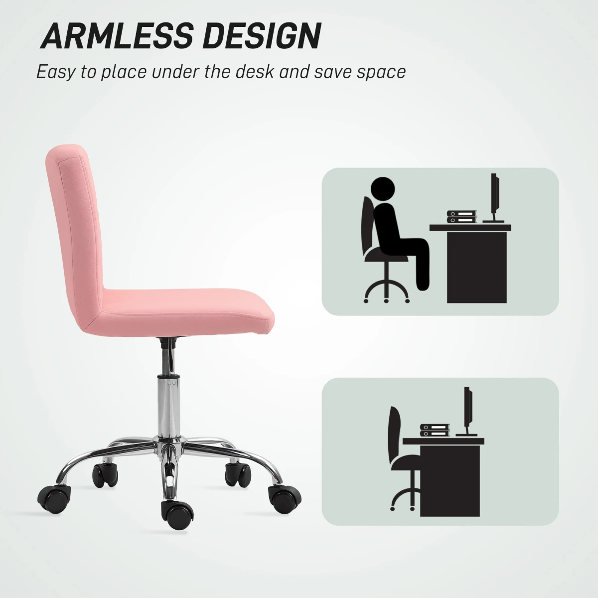 N/A Cat Textured Tufted Armless Office Chair 44 54cm - Office Chair